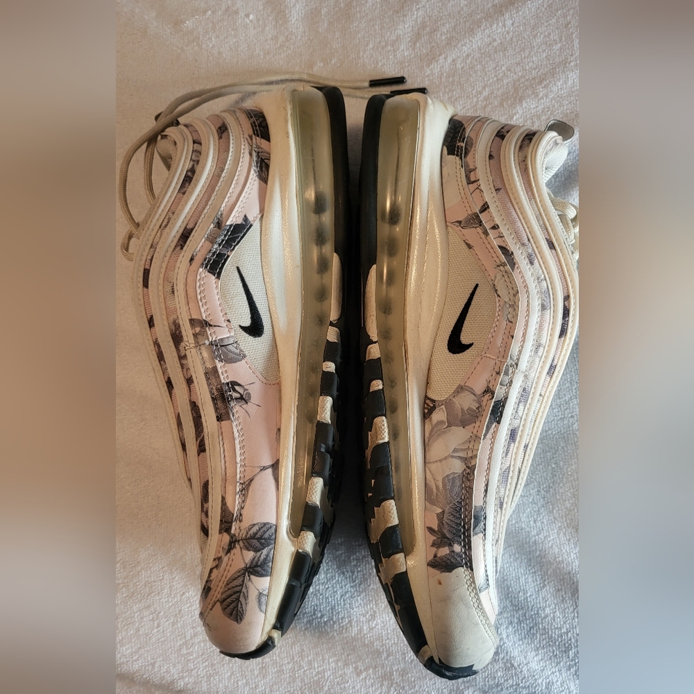 Nike Air Max 97 Women's Floral Sneakers - Cream and Black